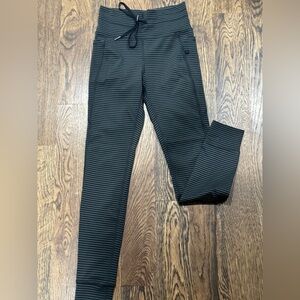 Halara Striped Black & Gray Active Leggings